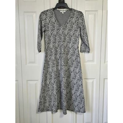 CHAUS Leopard Print V Neck Midi Dress Women's Size Small 3/4 Sleeve - Image 1