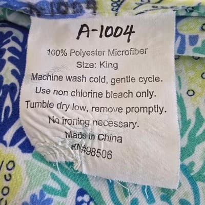 Coastal Coral Starfish King Bed Sheets Blue Green Yellow Microfiber A-1004 - Thumbnail 3