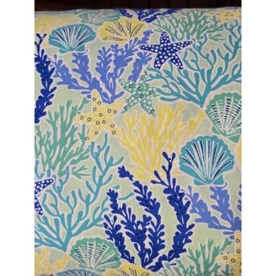 Coastal Coral Starfish King Bed Sheets Blue Green Yellow Microfiber A-1004 - Thumbnail 2