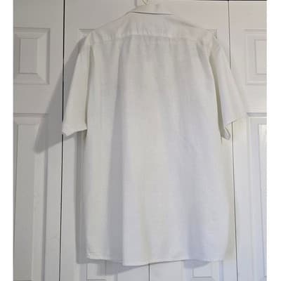 OS Trachten Mens White Embroidered Short Sleeve Button Down Shirt XL Alpine Folk - Thumbnail 2