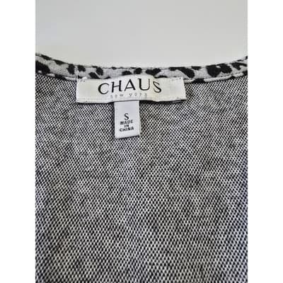 CHAUS Leopard Print V Neck Midi Dress Women's Size Small 3/4 Sleeve - Thumbnail 3