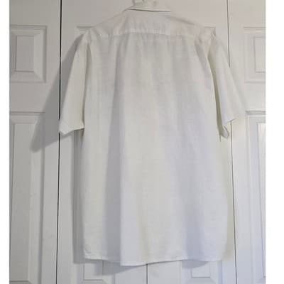 OS Trachten Mens White Embroidered Short Sleeve Button Down Shirt XL Alpine Folk - Thumbnail 9