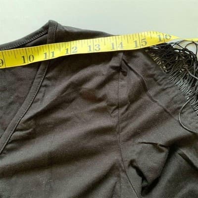 SHEIN Women's One Shoulder Fringe Bodysuit Black Size L - Thumbnail 2