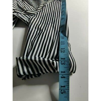 Mlle Gabrielle Womens Button Up Black White Stripe Shirt Dress Size PXL - Thumbnail 11