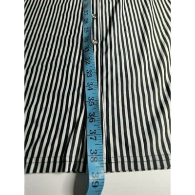Mlle Gabrielle Womens Button Up Black White Stripe Shirt Dress Size PXL - Thumbnail 12