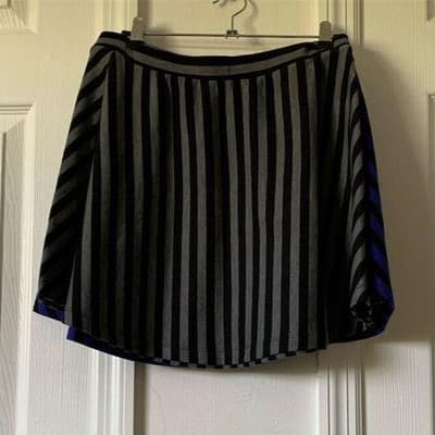 Forever 21 Striped Skater Mini Skirts Bundle Black Grey Blue Mens Medium 2pk - Thumbnail 10