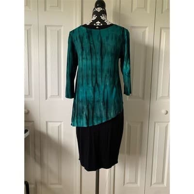 Zen-Knits Women's Small Tie-Dye Tunic Dress 3/4 Sleeve Boho Casual Small - Thumbnail 15