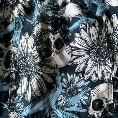 No Boundaries Men's 3XL Skull Floral Swim Trunks Elastic Waist Multicolor - Thumbnail 11