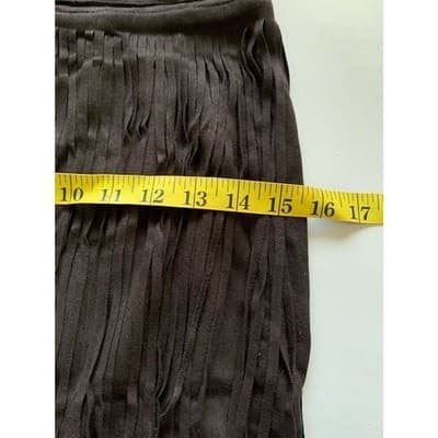 Passarella Black Faux Suede Fringe Mini Skirt Western Boho Style 1087 Mens M - Thumbnail 5
