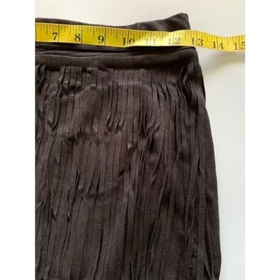 Passarella Black Faux Suede Fringe Mini Skirt Western Boho Style 1087 Mens M - Thumbnail 6