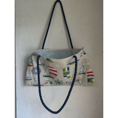 Jaclyn Gray Design Fabric Purses Classy Nautical Womens Shoulder Bag - Thumbnail 3
