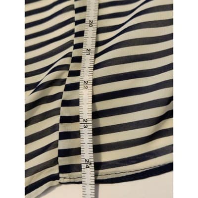 Pure Energy Striped Ruffle Tank Top Blouse Blue/White Women's Size 2 - Thumbnail 9