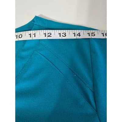 WonderWink PRO Womens Scrub Set Teal Blue V-Neck Top Cargo Pants Small Petite SP - Thumbnail 3