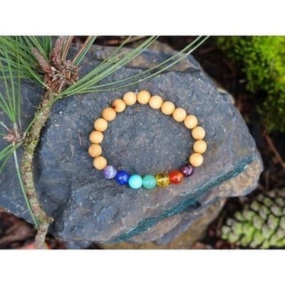 SMALL 7 Chakra Healing Crystal Bracelet, Chakra Gemstone Bracelet, Stone Jewelry - Thumbnail 5