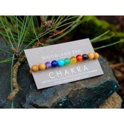 SMALL 7 Chakra Healing Crystal Bracelet, Chakra Gemstone Bracelet, Stone Jewelry - Image 1