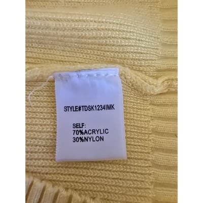 VICI Yellow Ruched Sweetheart Ribbed Balloon Sleeve Sweater TDSK1234IMK Small - Thumbnail 5