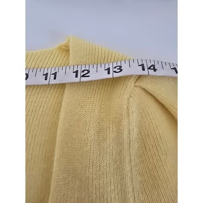 VICI Yellow Ruched Sweetheart Ribbed Balloon Sleeve Sweater TDSK1234IMK Small - Thumbnail 6