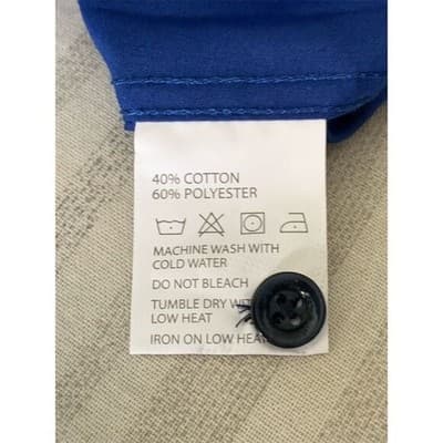 Hisdern Men's Blue Long Sleeve Button-Down Dress Shirt Size L - Thumbnail 5