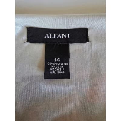 Alfani Womens Size 14 Abstract Floral Print Long Sleeve Scoop Neck Blouse White - Thumbnail 3