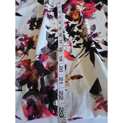 Alfani Womens Size 14 Abstract Floral Print Long Sleeve Scoop Neck Blouse White - Thumbnail 7