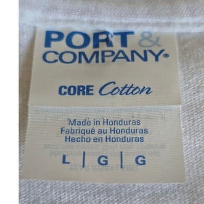 Port & Company Matlacha Low Life Blue Dog Bar Ringer T-Shirt White Red Large - Thumbnail 3