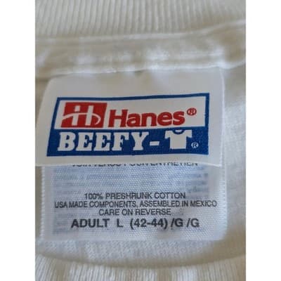 Vintage Hanes Beefy-T Humorous Bikini Body Dirndl Graphic T-Shirt White Large - Thumbnail 3
