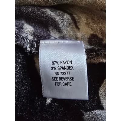 Croft & Barrow Womens XL Black Floral Short Sleeve Button Tab Blouse Top Stretch - Thumbnail 4