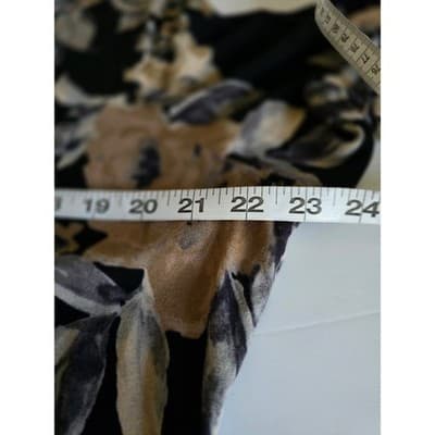 Croft & Barrow Womens XL Black Floral Short Sleeve Button Tab Blouse Top Stretch - Thumbnail 7