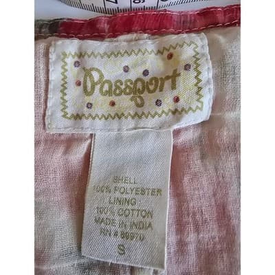 Passport Floral Lace Crochet Camisole Top Pink Blue Boho Chiffon Pleated Small - Thumbnail 3