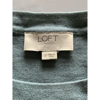 LOFT Women's Blue Paisley Bell Sleeve Pullover Sweater Size S Petite - Thumbnail 3