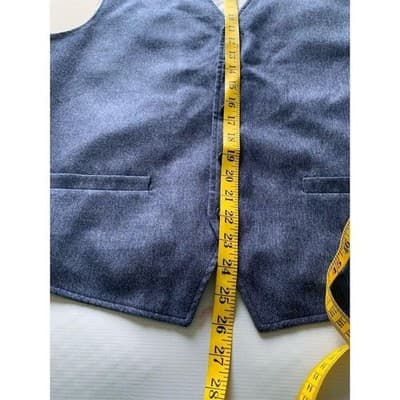 Joseph Abboud Men's Blue Vest XXL Classic Business V-Neck - Thumbnail 7