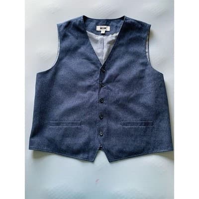 Joseph Abboud Men's Blue Vest XXL Classic Business V-Neck - Thumbnail 8