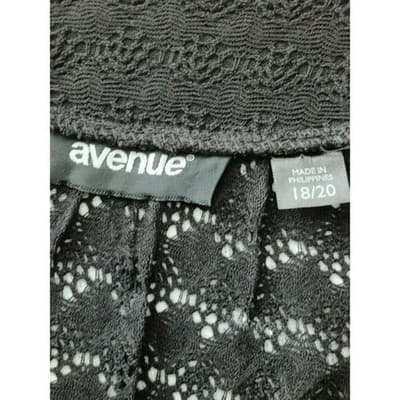Avenue Black Lace Open Front Cardigan Sweater 18 20 - Thumbnail 3