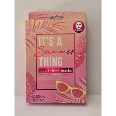 Marina Demme Its A Summer Thing Facial Sheet Masks 2 Pack Radiant Vitamin C New - Image 1