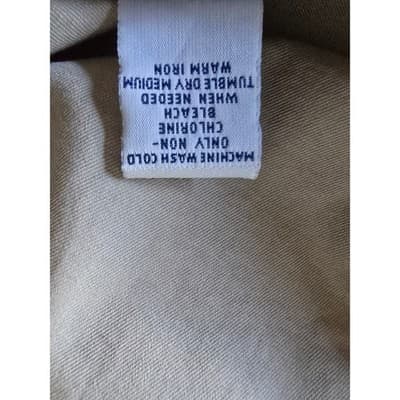 Mens Khaki Long Sleeve Button Down Shirt Script Print Casual Top Size Large - Thumbnail 3