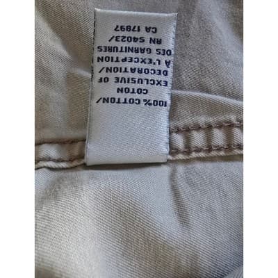 Mens Khaki Long Sleeve Button Down Shirt Script Print Casual Top Size Large - Thumbnail 4