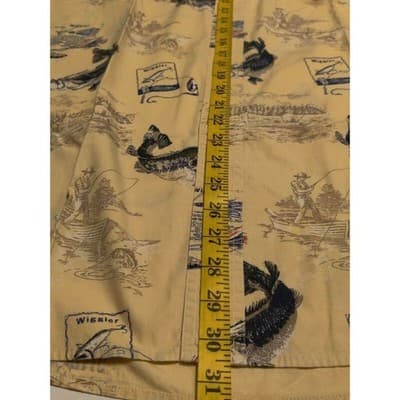 Reel Legends Performance Clothing Mens XL Yellow Fish Print Short Sleeve Button - Thumbnail 7