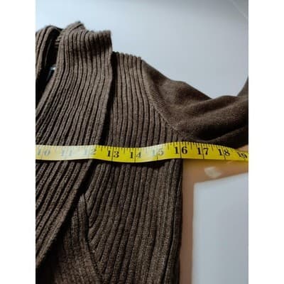 H&M Womens Basic Long Sleeve Taupe Knit Open Front Cardigan Brown Size Small - Thumbnail 5