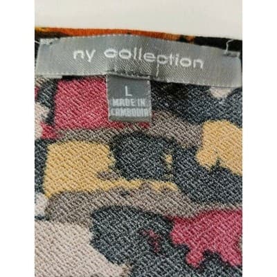 Ny Collection 3/4 Sleeve Printed Scoop Neck Dress Multicolor Womens - Thumbnail 4