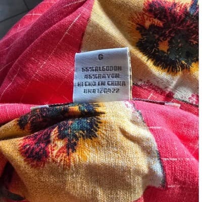 Joe Marlin Mens Aloha Hawaiian Shirt Tropical Beach Scene Red Size L - Thumbnail 4