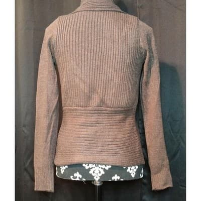 H&M Womens Basic Long Sleeve Taupe Knit Open Front Cardigan Brown Size Small - Thumbnail 9