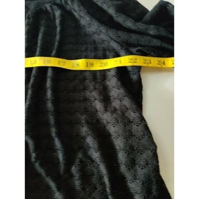 Avenue Black Lace Open Front Cardigan Sweater 18 20 - Thumbnail 9