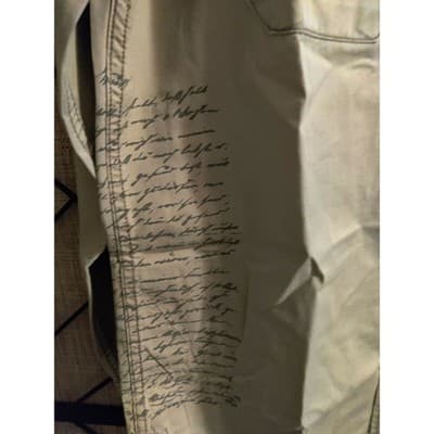 Mens Khaki Long Sleeve Button Down Shirt Script Print Casual Top Size Large - Thumbnail 13