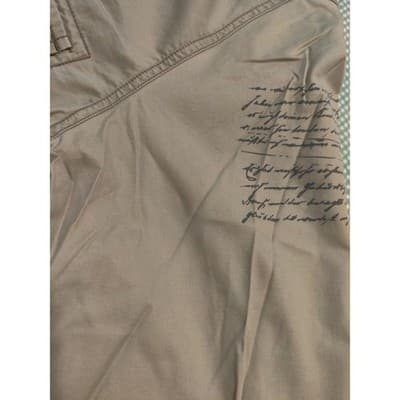 Mens Khaki Long Sleeve Button Down Shirt Script Print Casual Top Size Large - Thumbnail 17