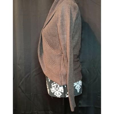 H&M Womens Basic Long Sleeve Taupe Knit Open Front Cardigan Brown Size Small - Thumbnail 10