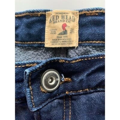 Red Head Men's Relaxed Fit Straight Jeans Blue Size 33x30 Dark Wash - Thumbnail 12