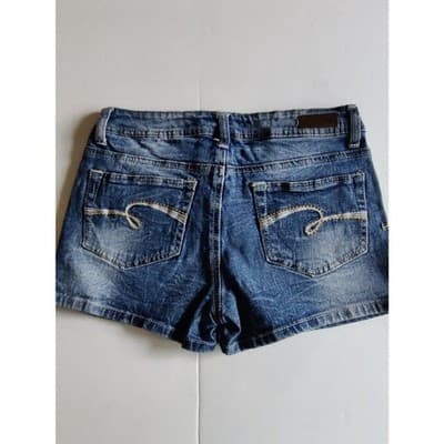 Justice Jeans Girls Shorts Size 14R Stretch Denim Med Wash Blue - Thumbnail 6