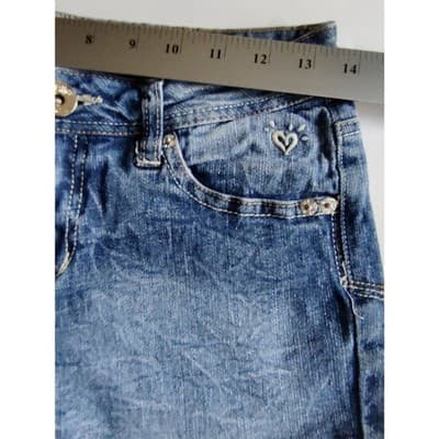 Justice Jeans Girls Shorts Size 14R Stretch Denim Med Wash Blue - Thumbnail 2