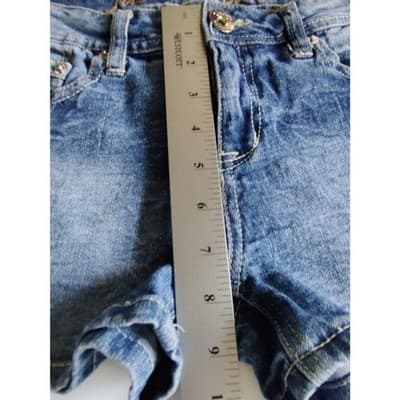 Justice Jeans Girls Shorts Size 14R Stretch Denim Med Wash Blue - Thumbnail 3