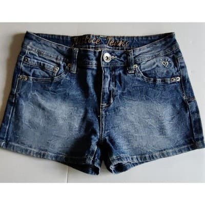 Justice Jeans Girls Shorts Size 14R Stretch Denim Med Wash Blue - Image 1